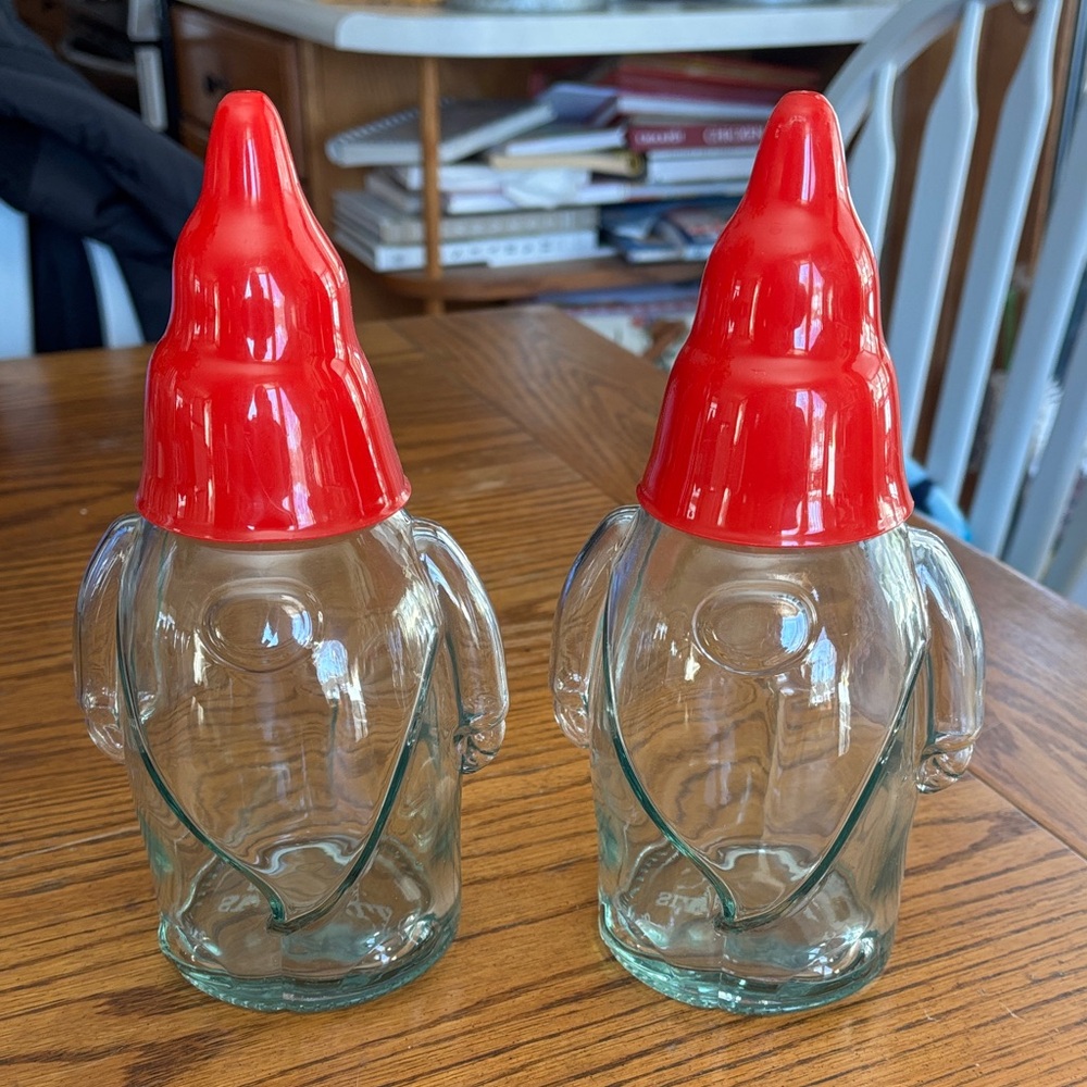 A pair of gnome bottles! So cute- very clean, like new